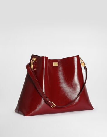 Dolce & Gabbana Bolso de hombro Vittoria grande en piel de becerro Red BB7942AZ000