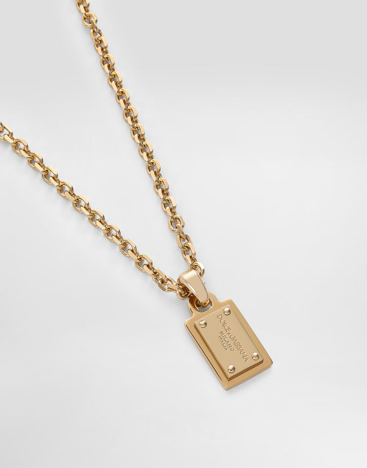 Dolce & Gabbana Necklace with Dolce&Gabbana logo plate Gold WNR1H1W1111