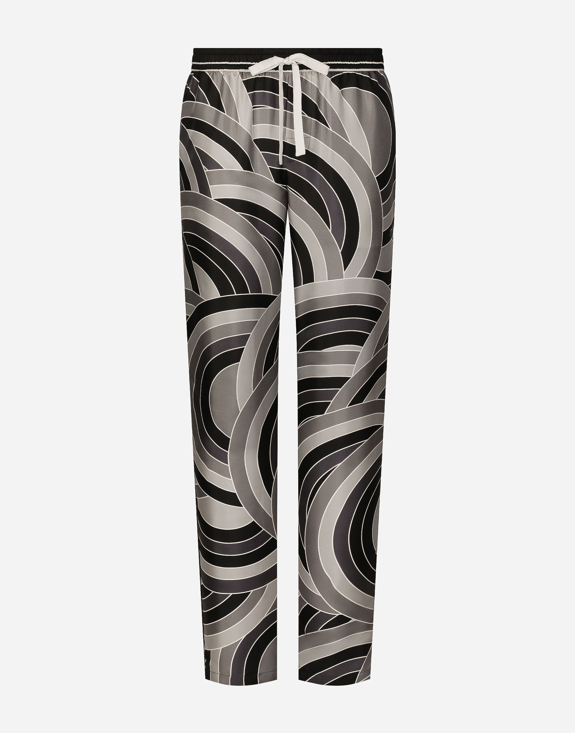 Dolce & Gabbana Pantalon de pyjama en soie imprimée Imprimé GXX06TJFMX4