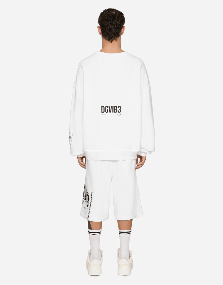 Dolce & Gabbana Jersey-Sweatshirt Print DGVIB3 und Logo Weiss G9AQVTG7K3H