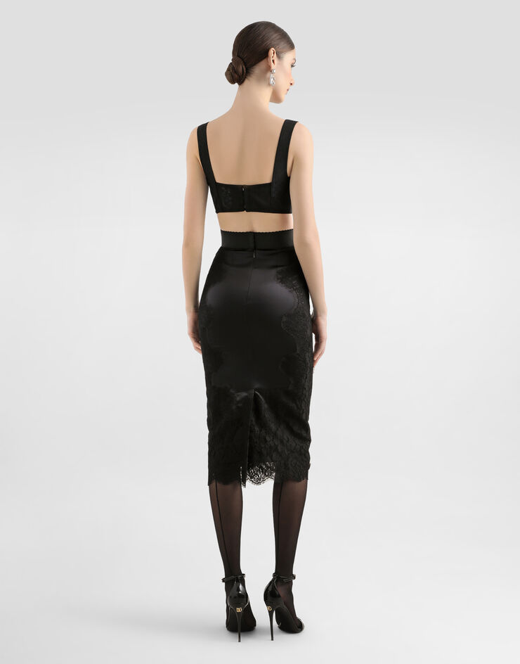 Dolce & Gabbana Satin midi skirt Black F4BHCTGDBUR