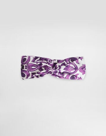 Dolce & Gabbana Majolica-print poplin headband Multicolor LB5H09G7EW9