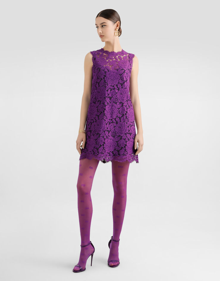 Dolce & Gabbana Lace dress Purple F6ATYTHLM7L