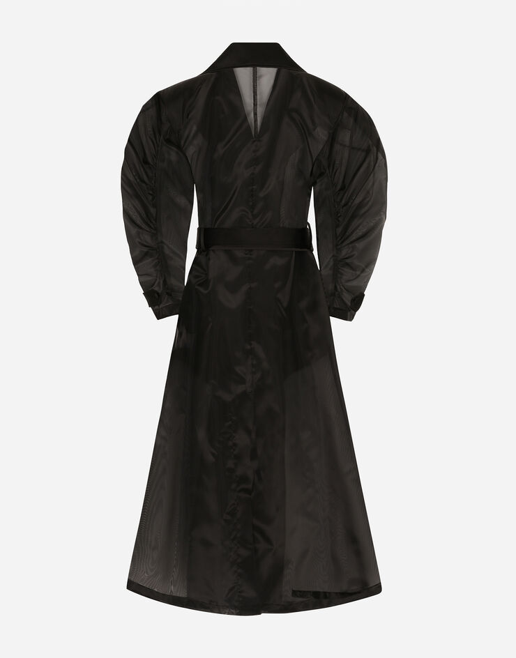Dolce & Gabbana Тренч из высокотехнологичной органзы с присборенным рукавом черный F0D1OTFUMG9
