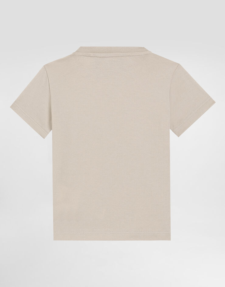Dolce & Gabbana DGロゴエンブロイダリー ジャージー Tシャツ  Beige L1JTIPG7O9B