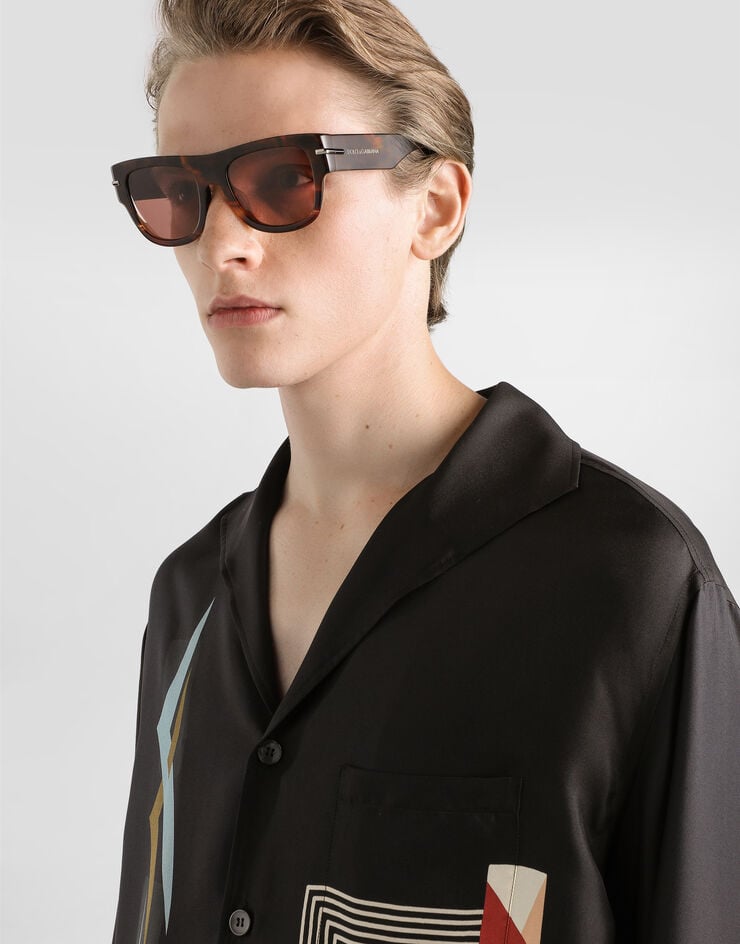 Dolce & Gabbana Geometric-print twill shirt Multicolor G5OF0THI11R