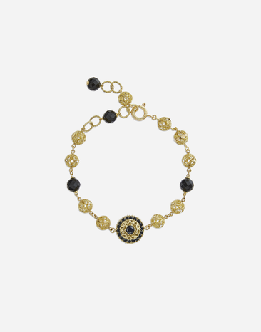 Dolce & Gabbana Pulsera de oro con zafiros negros Blanco WBQA1GWTSQS