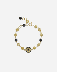 Dolce & Gabbana Gold bracelet with black sapphires White WBQD1GWPAVE