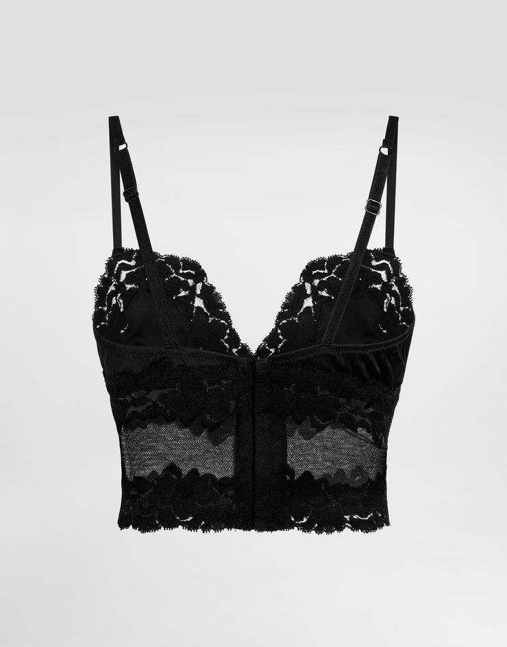 Dolce & Gabbana Lace and satin bra top Black O7A33TON07V