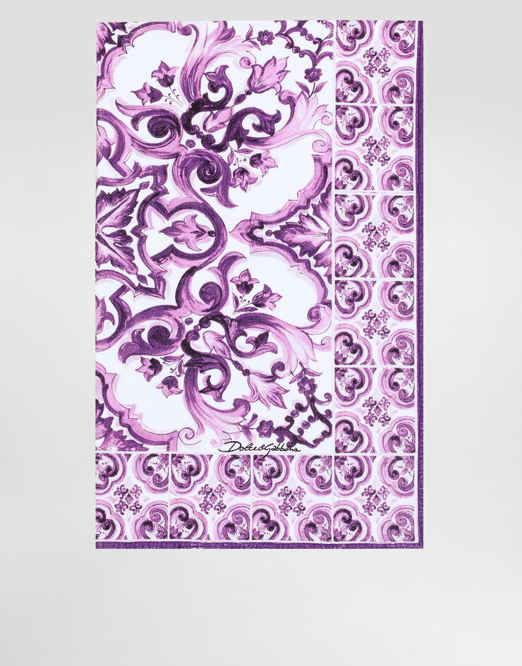 Dolce & Gabbana Majolica-print terry beach towel Multicolor O5A03JONN82