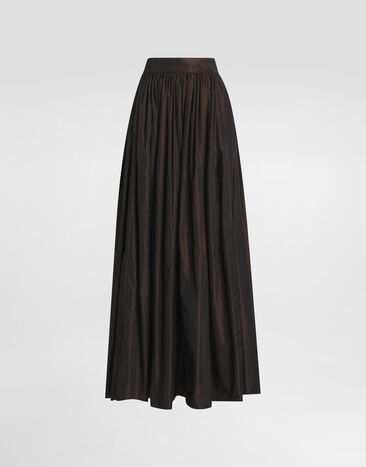 Dolce & Gabbana Langer Tellerrock aus changierendem Taft Mehrfarbig F4C2UTHUMJD