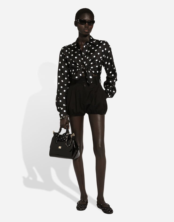 Dolce & Gabbana Shorts culotte a palloncino in cotone Nero FTBUQTFUFJR