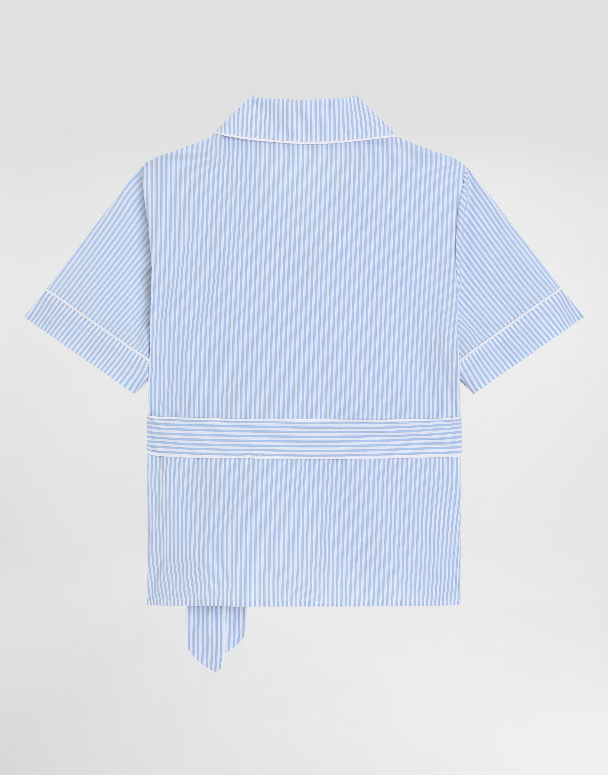 DOLCE&GABBANA ドルチェ&ガッバーナ ストライプフリル シャツ   ブルー  レディース 　240001144779 Multicolorのガールズ Pinstripe cotton vanity shirt | Dolce&Gabbana®