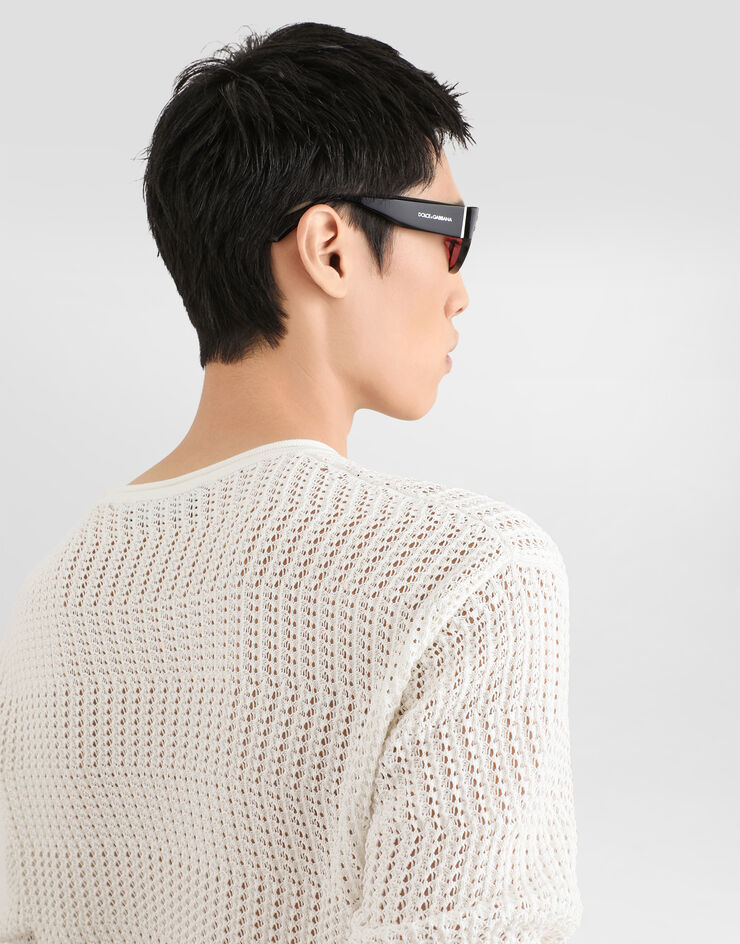 Dolce & Gabbana Crochet pullover in silk Multicolor GXXBVTJGMIV