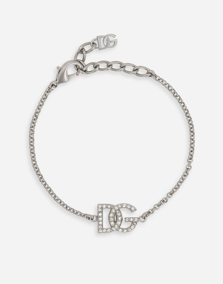 Dolce & Gabbana Bracciale a catena con logo DG Silver WBP1L2W1111