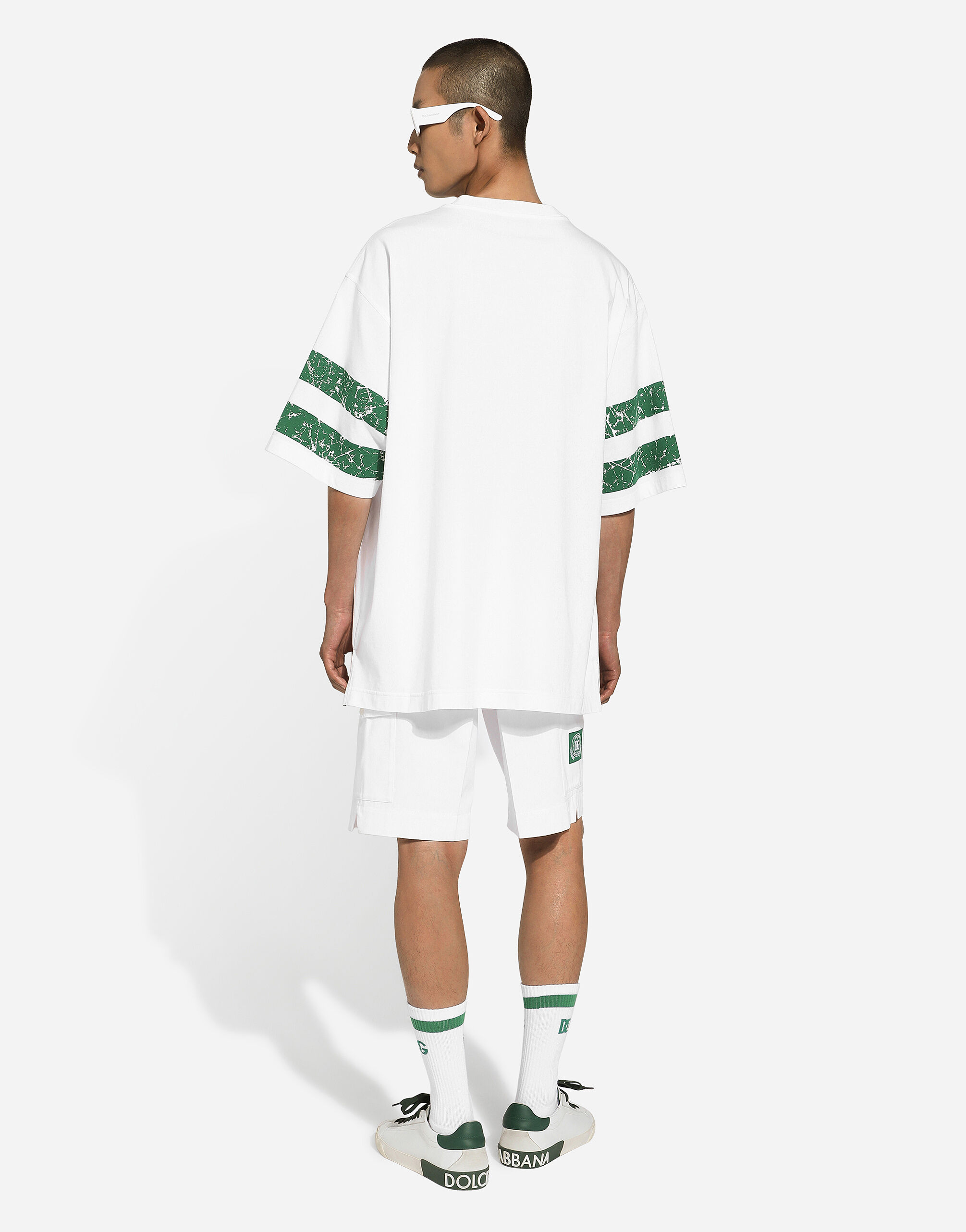 Gabardine shorts with side pockets in White for Men