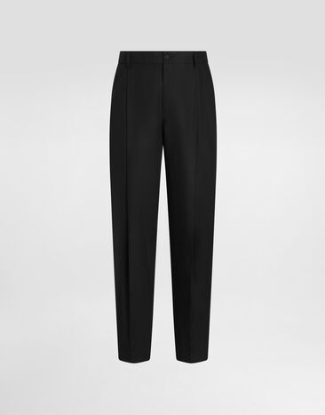 Dolce & Gabbana Pantalon en lin Black GP10DTFU4JB