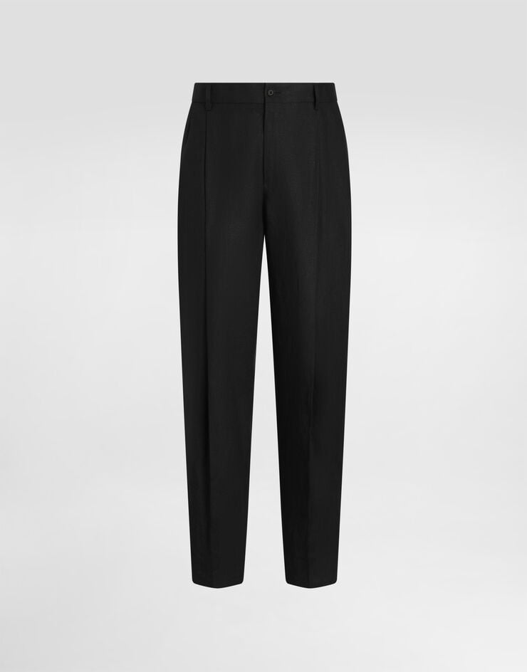 Dolce & Gabbana Pantalon en lin Dolce & Gabbana Pantalon en lin Black GP10DTFU4JB