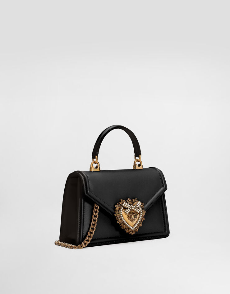 Dolce & Gabbana DEVOTION 小号光面小牛皮手袋 黑 BB6711AV893