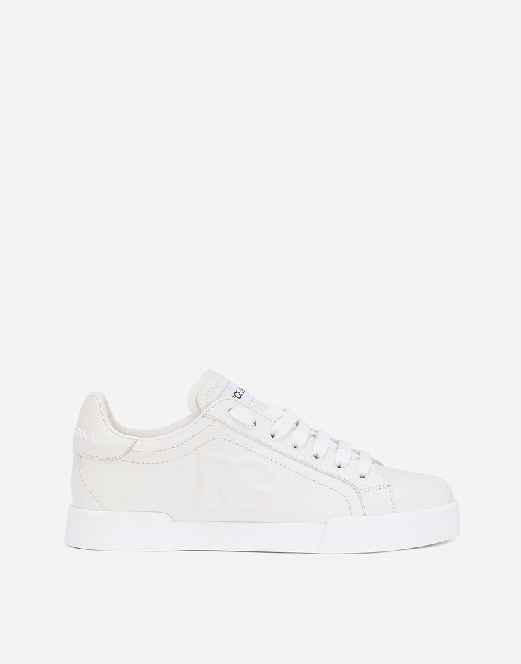 Dolce & Gabbana Calfskin Portofino sneakers with DG logo White CK1545AG084