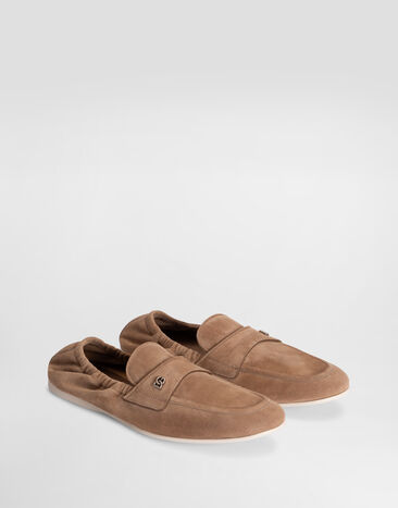 Dolce & Gabbana Zapatillas tipo slipper en piel de becerro Brown A50790AA415