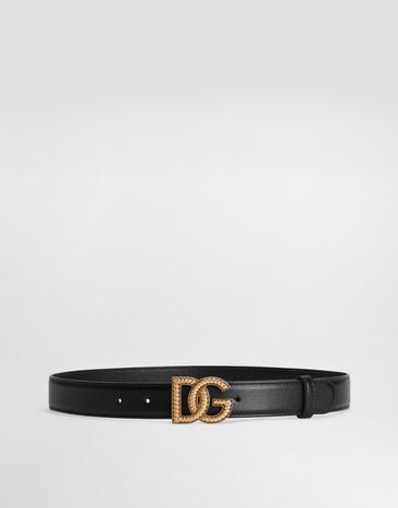 Dolce & Gabbana Ceinture à logo DG Noir BE1663AV956