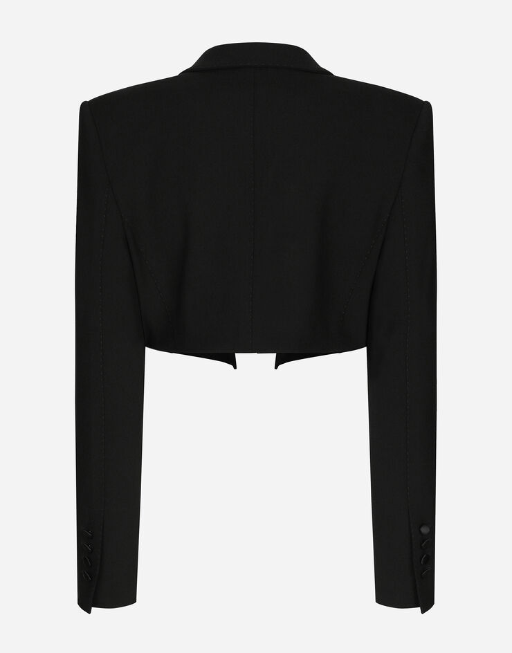 Dolce & Gabbana جاكيت سهرة سبينسر من صوف جبردين أسود F2919TFU21E
