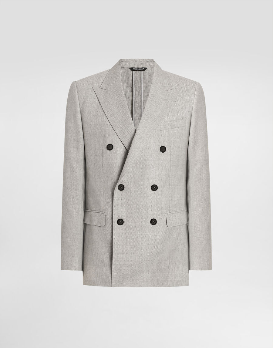 Double-breasted taormina wool jacket