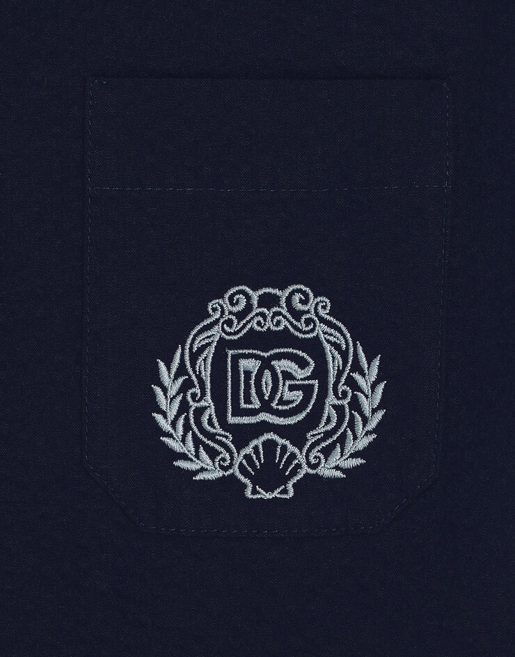 Dolce & Gabbana Short-sleeved shirt in cotton Blue L44S44FR51F