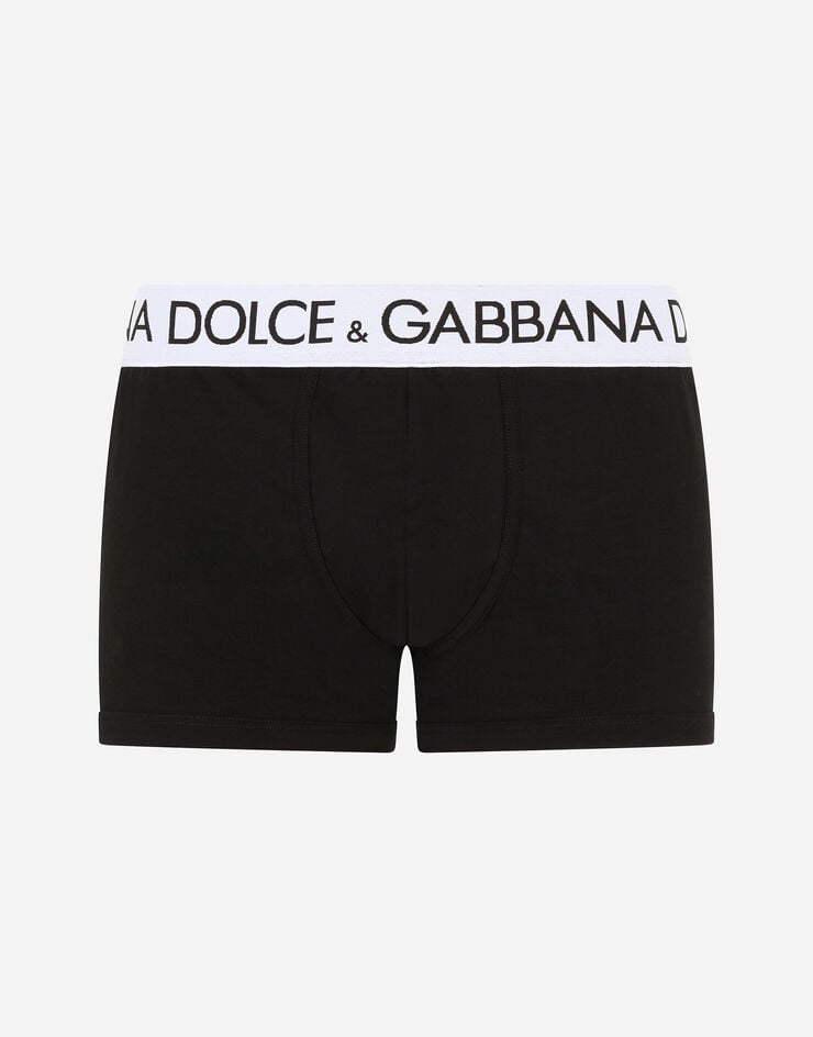 Dolce & Gabbana Bóxer regular en punto de algodón bielástico Negro M4B97JONN97