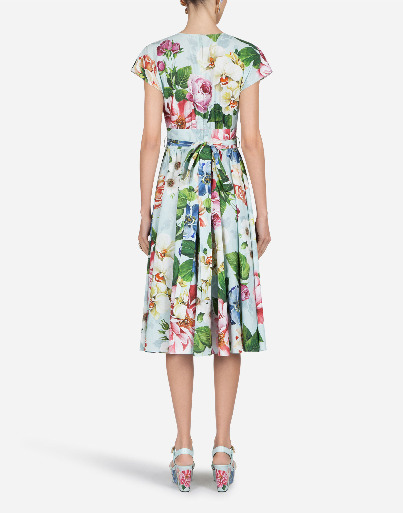 Dolce & Gabbana フローラルプリント ミディ丈 スリット ドレス L54DH8HS5TV_HA5PC_0.jpg