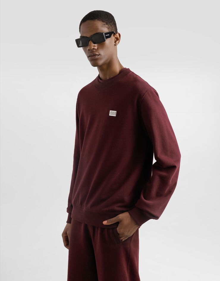 Dolce & Gabbana Cotton sweatshirt with tag Bordeaux G9ABJTG7N7B