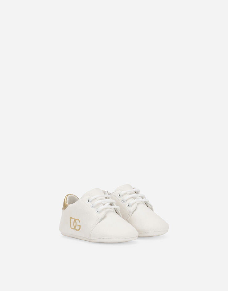 Dolce & Gabbana DG 徽标刺绣绒面革运动鞋 白 DK0135AQ967