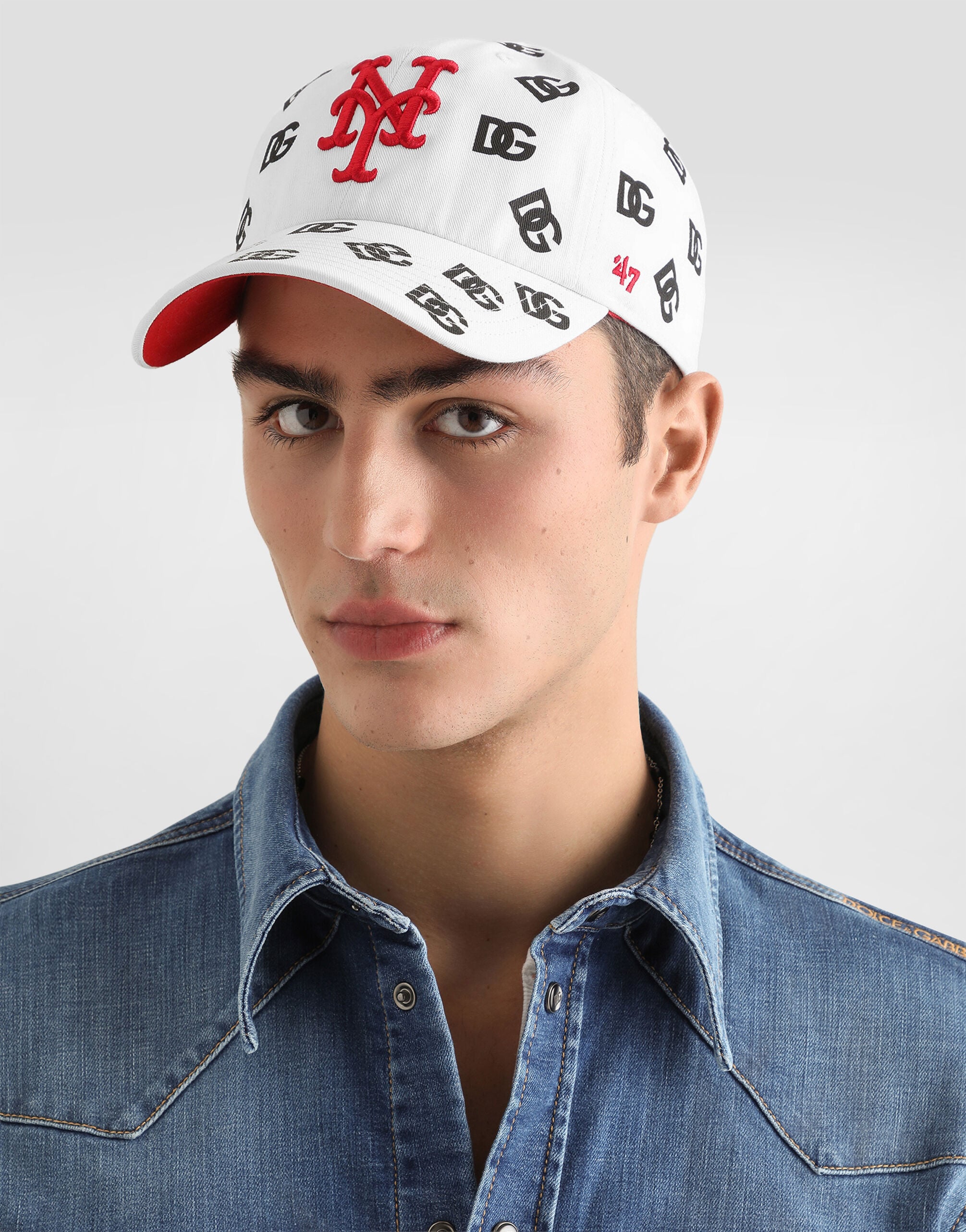Dolce&Gabbana X '47 New York Mets Logo-Print Baseball Cap in