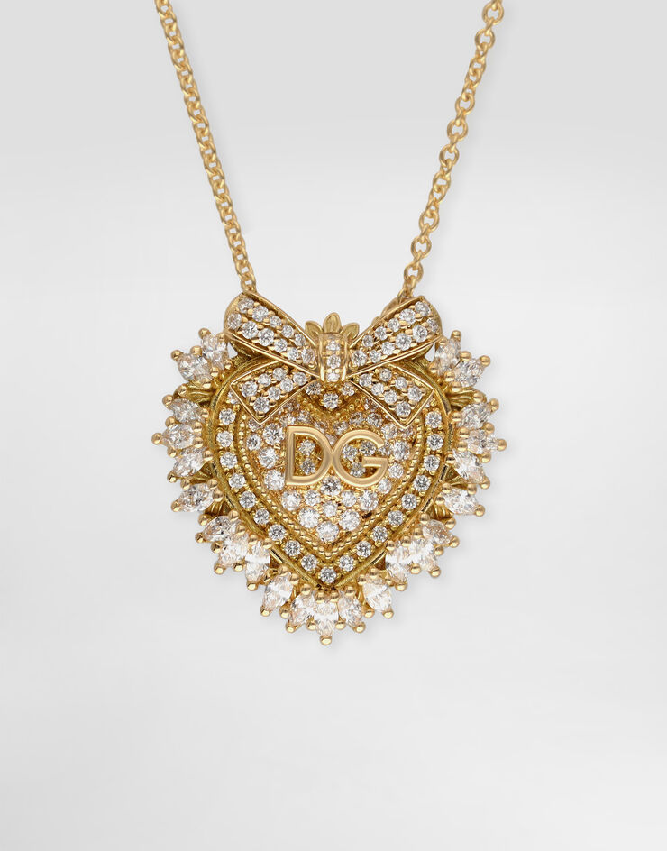 Dolce & Gabbana Devotion Necklace 18 carat yellow gold and diamonds Gold WNND1KWYEDW