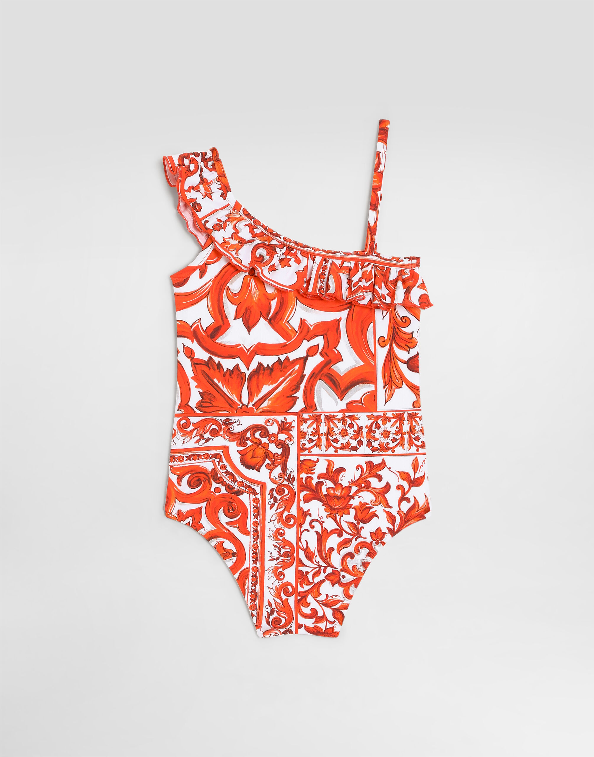 Majolica-print one-piece swimsuit