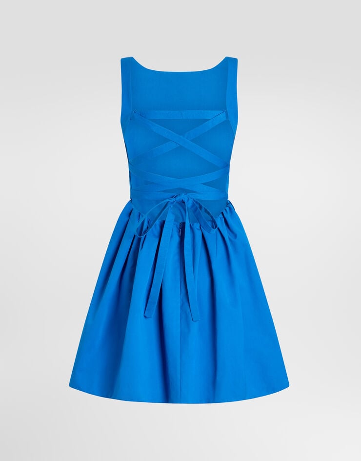 Dolce & Gabbana Kurzes Kleid aus Baumwolle Dolce & Gabbana Kurzes Kleid aus Baumwolle Azurblau F615WTFU62Q