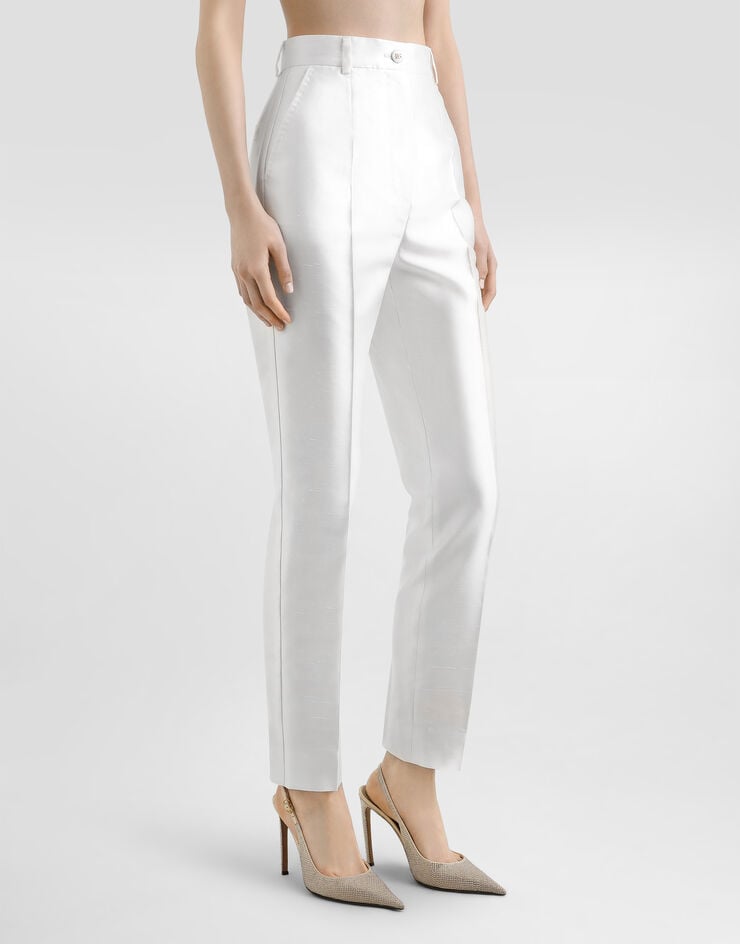 Dolce & Gabbana Pantaloni in seta Bianco FTAM2TFU108