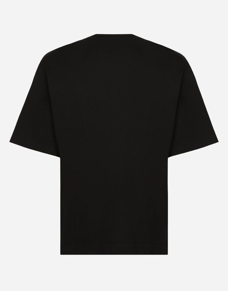 Dolce & Gabbana Cotton T-shirt with DG logo print Black G8OA3TFU7EQ