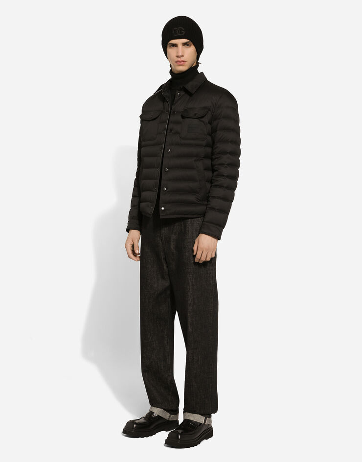 Dolce & Gabbana 衬衫领缎布衬垫外套 黑 G9BBWTFUS0D