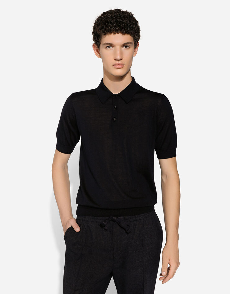 Dolce & Gabbana Polo de cachemira y seda Negro GXZ02TJFMEH