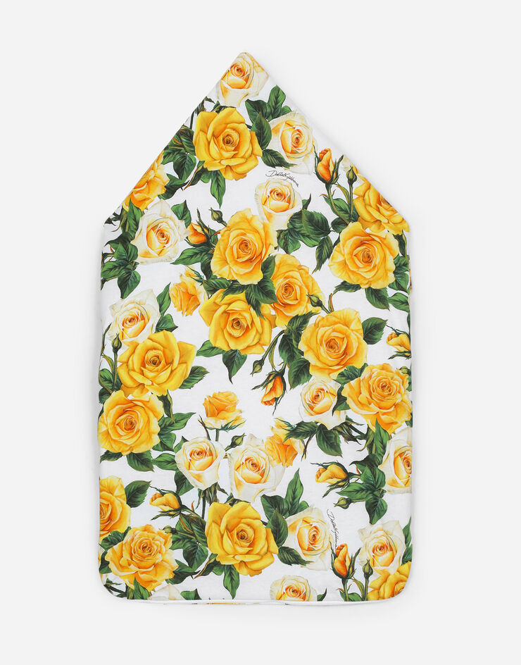 Dolce & Gabbana Jersey sleep sack with yellow rose print Print LNJAD5G7K6O