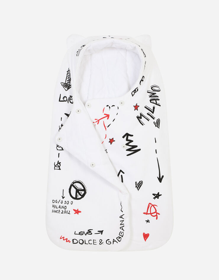 Dolce & Gabbana Jersey sleep sack with graffiti print разноцветный LNJAA6G7B8L