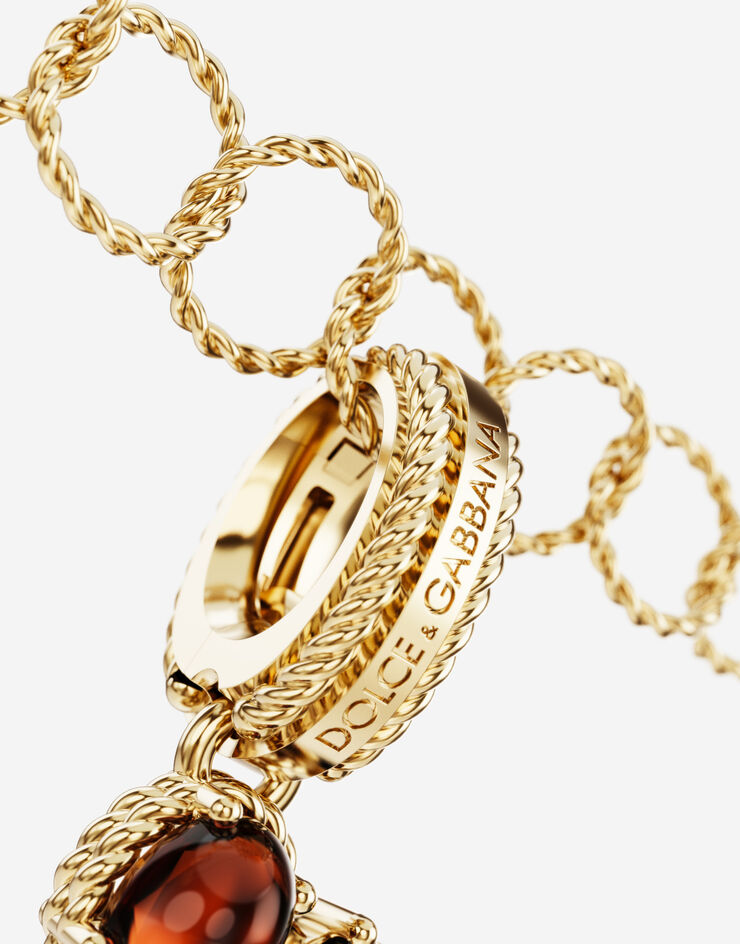 Dolce & Gabbana Подвеска в форме буквы E Rainbow alphabet из желтого золота 18 карат с разноцветными камнями ЗОЛОТОЙ WANR2GWMIXE
