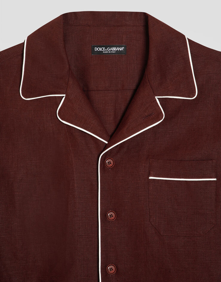 Dolce & Gabbana Hawaiihemd aus Leinenstoff Mehrfarbig G5NF5TFU4MC