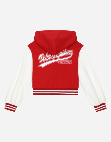 Dolce & Gabbana Jersey hoodie with branded tag and Dolce&Gabbana logo Bordeaux L5JWAMG7NNW