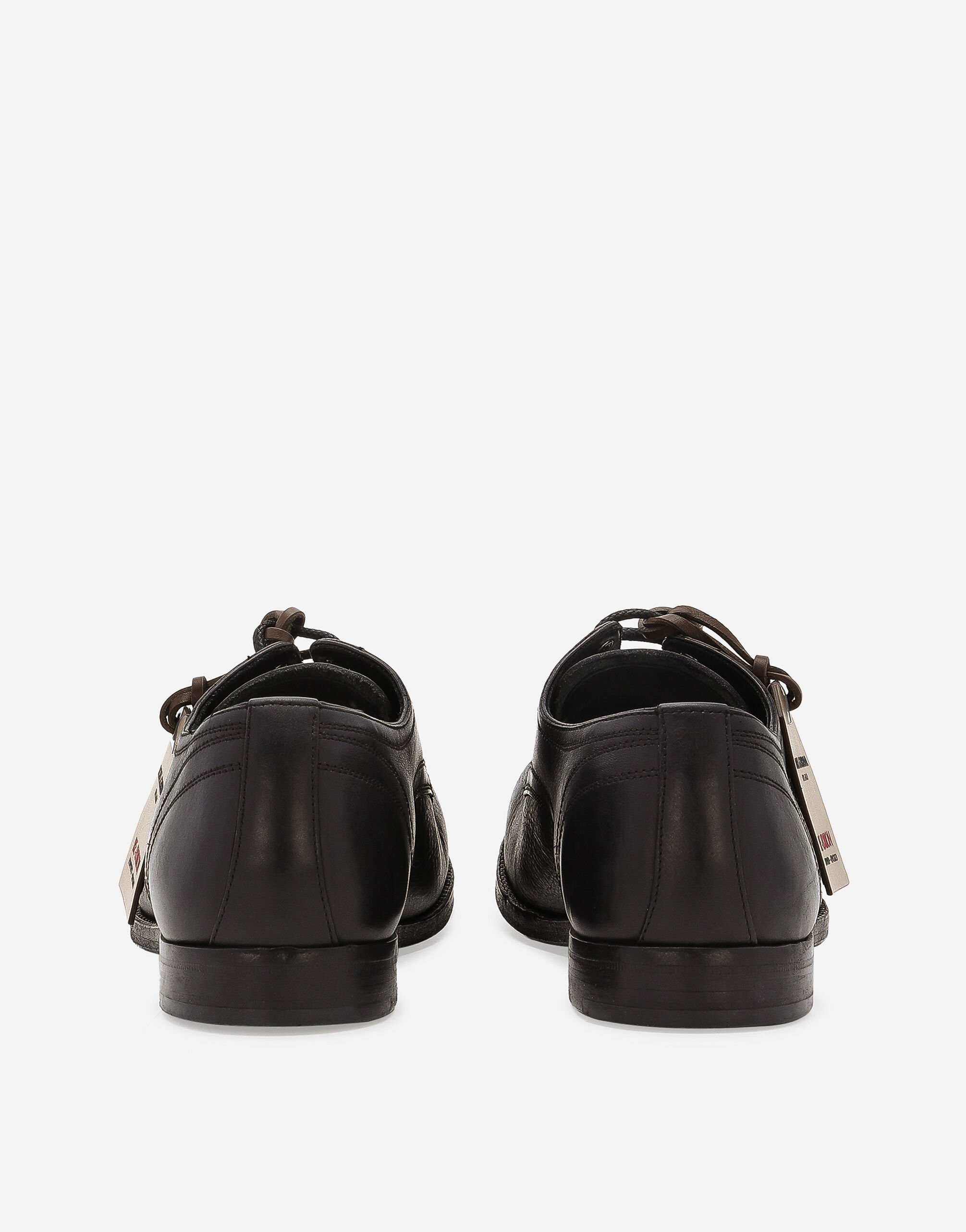 Leather Derby Shoes in Black for Men | Dolce&Gabbana® US