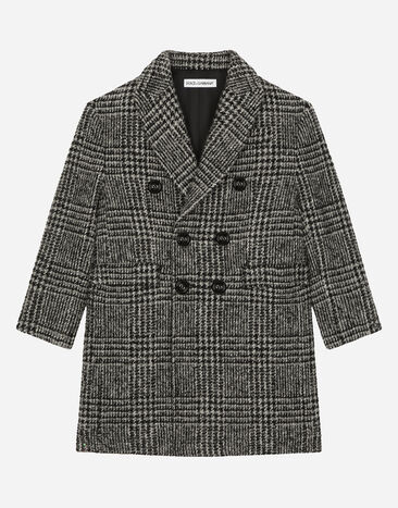 Dolce & Gabbana Double-breasted wool-blend herringbone coat Black L42B03G7VYF