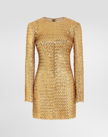 Dolce & Gabbana Sequin dress Gold F622GTFLSM7