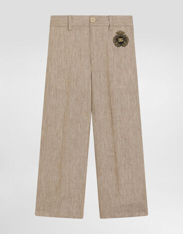 Dolce & Gabbana Twill pants with patch Grey L4JPJPG7N2A